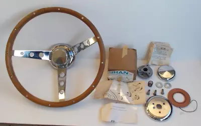 Vintage 1970`s Grant Customs Wood Steering Wheel W/Box Instructions & Hardware • $224.99