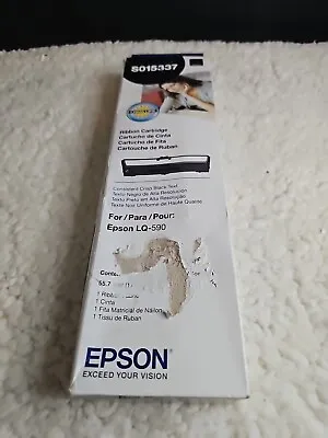 NOS Sealed Epson Lq-590 S015337 Black Ink Long Life Printer Ribbon Cartridge  • $20