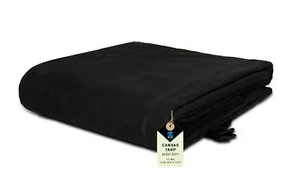 1 Pack Canvas Tarp 8`x 10`ft 22 MIL With Hooks Water Resistant Heavy Duty ... • $54.58