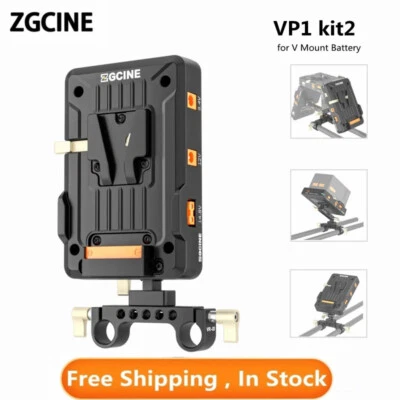 $88 • Buy ZGCINE VP1 Kit2 V-Mount Battery Adapter Plate With 15mm Rod Clamp For Canon Sony