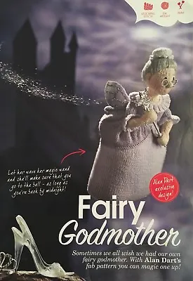 KNITTING PATTERN Alan Dart Fairy Godmother Toy Wings Glasses Fairytale 33cm Tall • £8.50