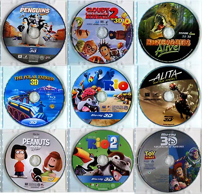 3D Blu-ray Lot Collection Bluray Movies For 3-D TVs DISC ONLY YOU CHOOSE! • $4.95