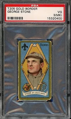 1911 T205 Gold Border Baseball George Stone PSA 3 (MK) • $80