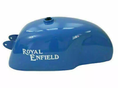 Royal Enfield Cafe Racer Blue Painted 4 Gallon Gas Fuel Petrol Tank • £252.04