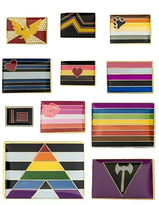 LGBTQ RECTANGLE FLAG Enamel Pin Badge Brooch Fashion Gift Jewellery Gay Pride • $4.90