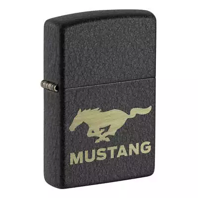 Zippo Windproof Lighter Ford Mustang Black Crackle 49827 • $25.13