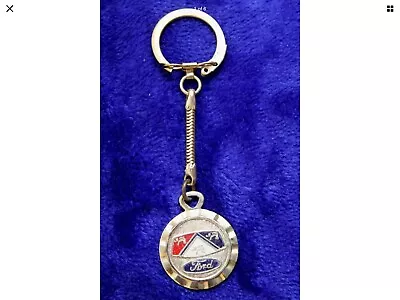 Vintage Ford Crest Leather Key Fob Key Ring Key Chain Accessory Galaxie Falcon • $25