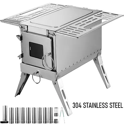 Outdoor Wood Stove 304 Stainless Steel Multipurpose Camping Tent Heating Stove • $374.99