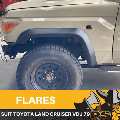 Matte Black Flares To Suit Toyota Landcruiser VDJ 79 Series Kit Front Wheels 200 • $279
