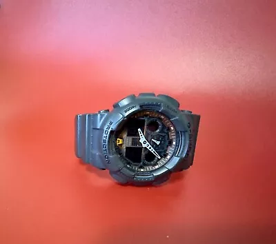 Casio G-Shock Black Men's Watch GA100C-8A For Repair Missing Strap Buckle Works • $19.98