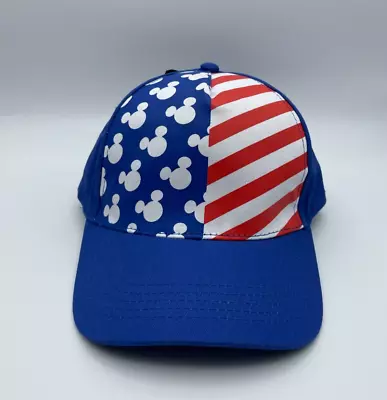 Disney Mickey Mouse Hat American Flag Blue Snapback Cap Adult Men Women July 4th • $19.99