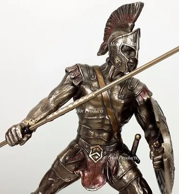 ACHILLES W/ Spear & Shield GREEK MYTHOLOGY Sculpture Statue Bronze Color • $72.90