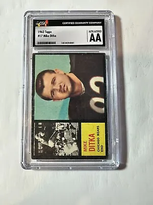 1962 Topps #17 Mike Ditka ROOKIE Card CGC AA Chicago Bears NFL HOF … NEW Label • $233