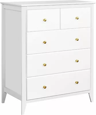 5 Drawer Dresser Tall Chest Of Drawers Closet Organizers And Storage Clothes • $135.99