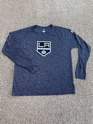 Adidas Los Angeles Kings Shirt Mens M Gray Long Sleeve Casual NHL Hockey Men • $15.20