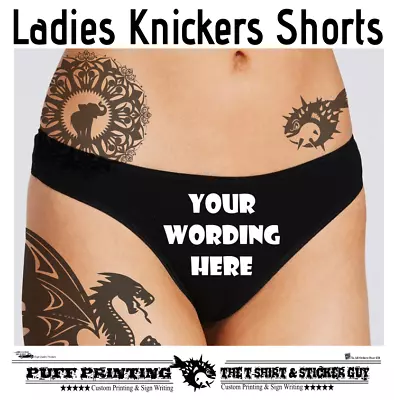 Personalised Ladies Knickers Underwear Fun Womens Rude Valentines • £7.79