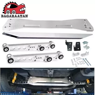 Silver Rear Lower Control Arms + Subframe Brace Tie Bar For Honda Civic EG 92-95 • $89.95