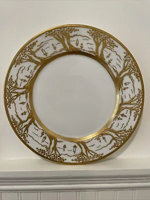 Antique Limoges Martin Freres Plate Gold Encrusted Signed B. Boss Bird Hallmark • $89.99