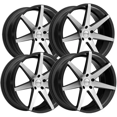 (Set Of 4) Ravetti M7 20x8.5 5x112 +35mm Black/Machined Wheels Rims 20  Inch • $888