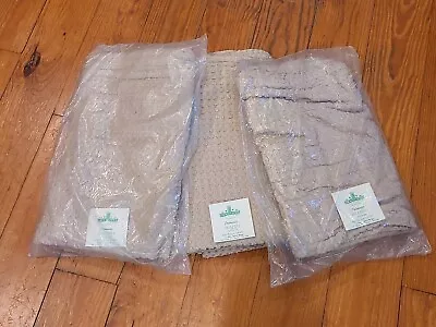 NEW Vtg MCM Harmony House Chenille Draperies Curtains (lot Of 3) Beige Spice • $40