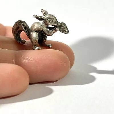 Vintage Micro Solid Silver Squirrel  Miniature   Hallmarked Italian Figurine • £31.20