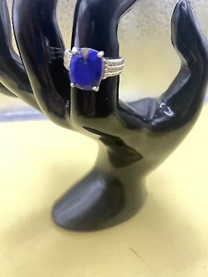 Designer D`Joy Vintage Sterling Silver Faceted Blue Lapis Lazuli Ring Size 7 • $24.99