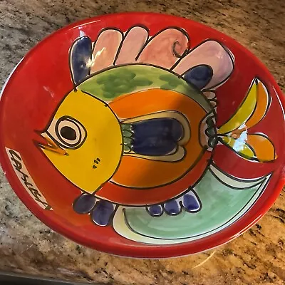 La Musa Handmade In Italy Colorful Fish Plate Or Wall Art 10” • $55