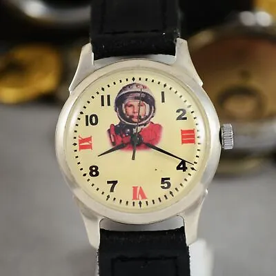 1950s Vintage RAKETA 2609 Yuri Gagarin 1st Astronaut Soviet USSR Serviced Watch • £61.26