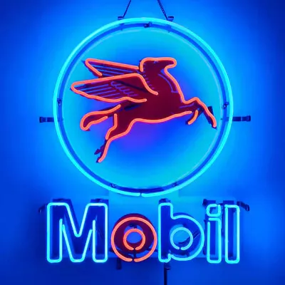 Mobil Gasoline Neon Sign For Gas Station Motor Store Garage Wall Decor 19x15 • $141