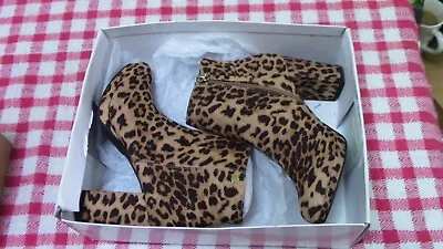 Miss KG Leopard Prink Ankle Boots Size 5UK 38EU Suedette • £50