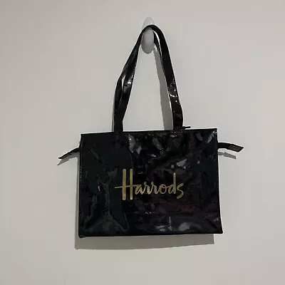 Harrods Logo Tote Glossy Bag Shopping Grocery  Lunch 38cmx28cm • $49.95