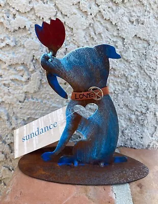 NWT $88 Jes Maharry Sundance Catalog Peace Offering Pooch Steel Dog Sculpture • $55