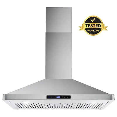 36 Inch Wall Mount Exhaust Hood Vent Hood Stainless Steel Led Lights - Open Box • $147.87