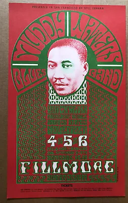 Muddy Waters Poster BG35 Fillmore Graham Wes Wilson Official Vintage 2nd Print • $135