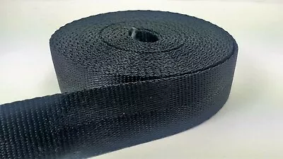 1 Inch 20 Feet BLACK Nylon 2 Panel Webbing Strapping Made In USA • $14.88