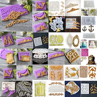 £5.59 • Buy Relief Baroque Silicone Fondant Mould Vintage Cake Border Decor Sugar Paste Mold