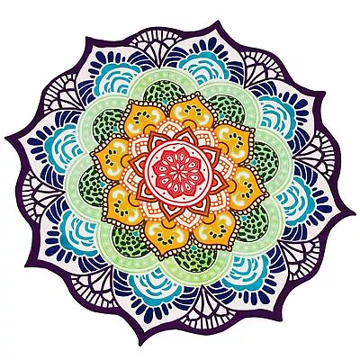 150cm Chakras Tapestry Round Yoga Beach Mat Towel | Large Round Picnic Blanket • £32.99