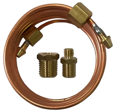 Mechanical Oil Pressure Gauge 72  Inch Copper Line Tubing Install Kit W/ Fitting • $13.95