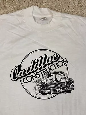 VINTAGE 70s CADILLAC CONSTRUCTION T SHIRT HANES BEEFY T COTTON BUSINESS • $29.95