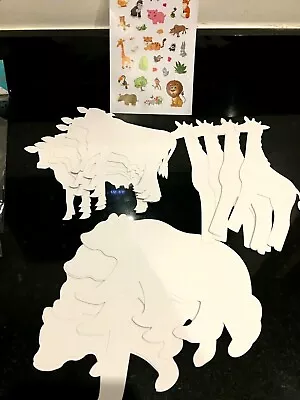 £2.99 • Buy Paper Shapes Card & Stickers BOY/GIRL Animal Cars Masks Art Craft Paint Creative