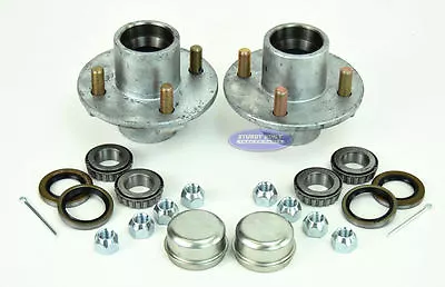 (2)- Boat Or Utility Trailer Hot Dipped Galvanized 4 Lug Hub 1 Inch X 1 Inch Kit • $77.47