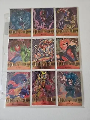 1995 Fleer Marvel Metal In 9 Pocket Sleeves Complete 138 Foil Base Card Set NM • $119.99