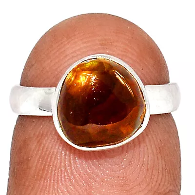 Natural Mexican Fire Agate 925 Sterling Silver Ring Jewelry S.6 CR22847 • $23.99