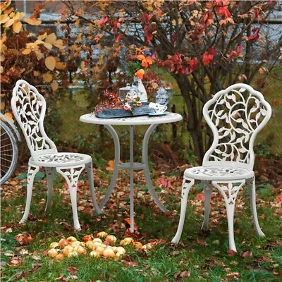 3 Piece Patio Bistro Sets Outdoor Rust-Resistant Cast Aluminum Table Set • $131.99