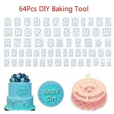 £9.99 • Buy 64x Cookie Cutters Alphabet Letter Mould Fondant Cake Biscuit Baking X 4 SETS 