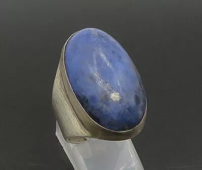 925 Sterling Silver - Vintage Lapis Lazuli Oval Cocktail Ring Sz 9.5 - RG23228 • $76.15