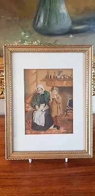 Antique George Baxter N0.272 Stolen Pleasures Glazed Framed Print C1860 • £18.50