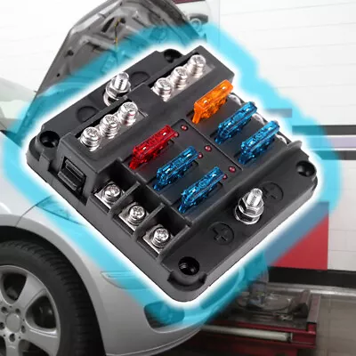 £11.66 • Buy 6 Way 12V 24V Blade Fuse Box Holder & 16 Standard Blade Fuses For Car Camper Van