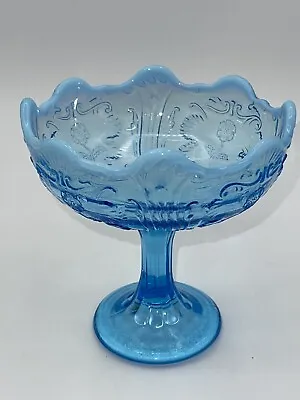 $28 • Buy Northwood Everglades Blue Opalescent Glass Jelly Compote