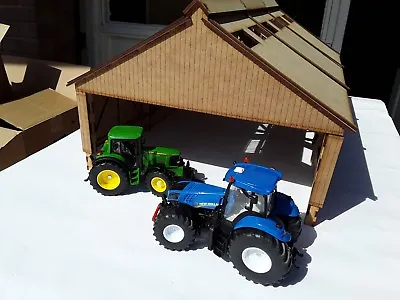 Laser Cut 1:32 Scale Barn Farm Building Tractor Shed Wooden Kit 3 Sections • £59.95